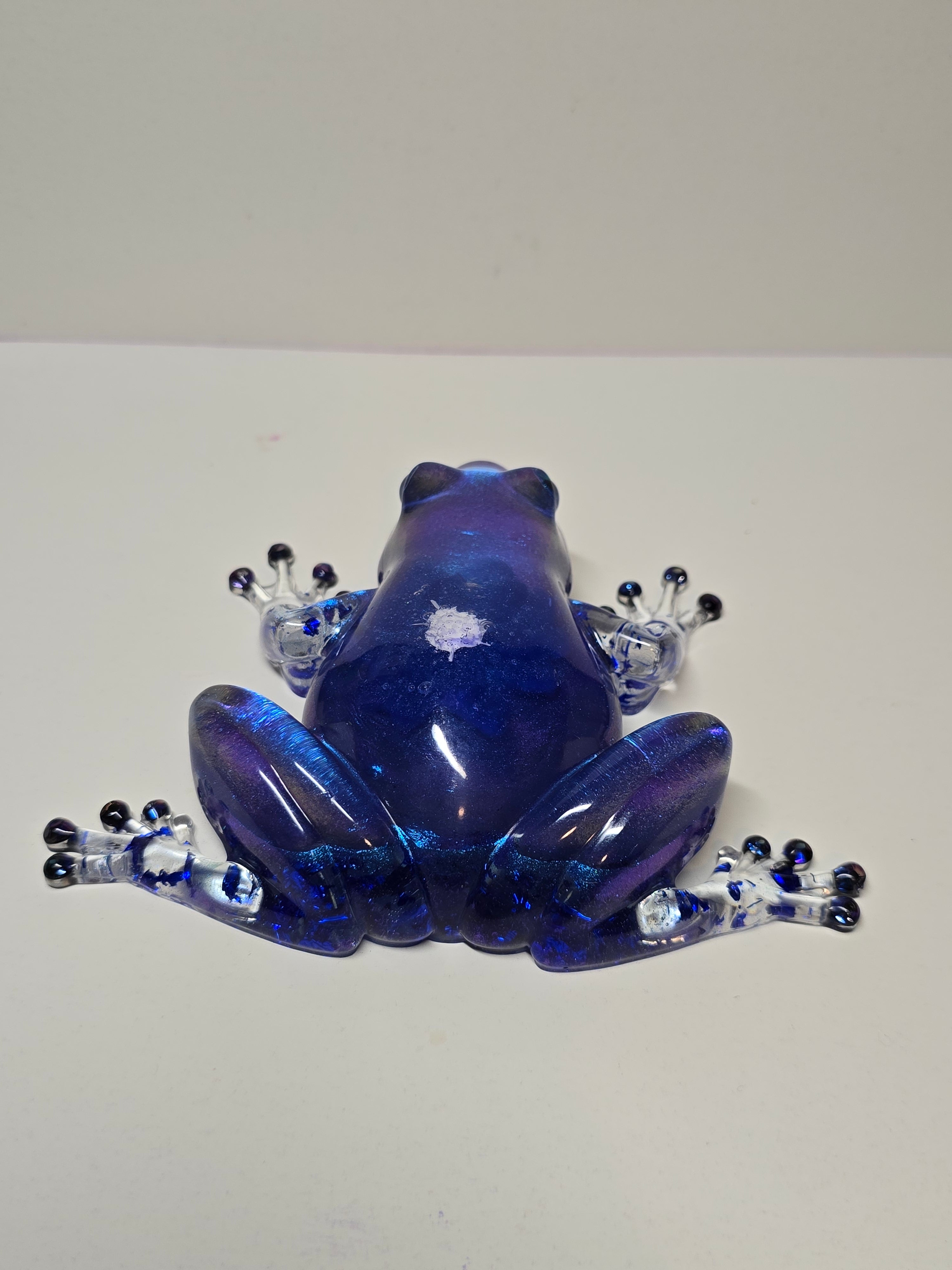 Blue frog figurine