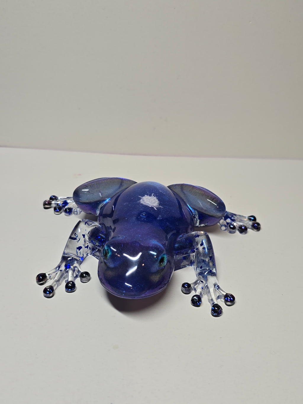 Blue frog figurine