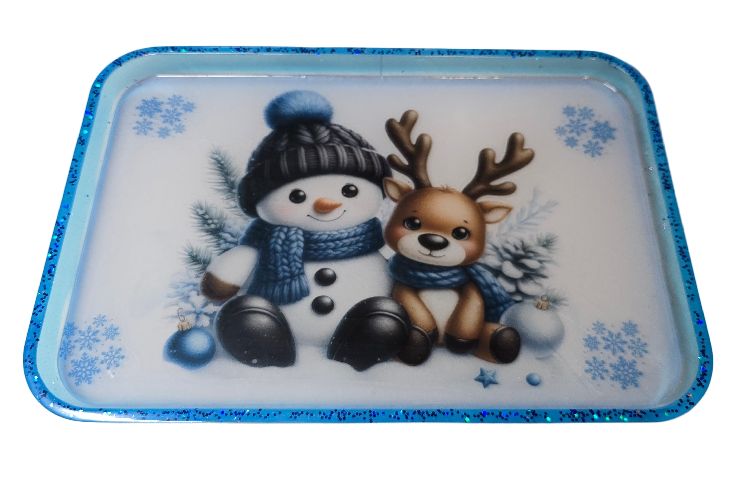Snowman Tray and coaster set