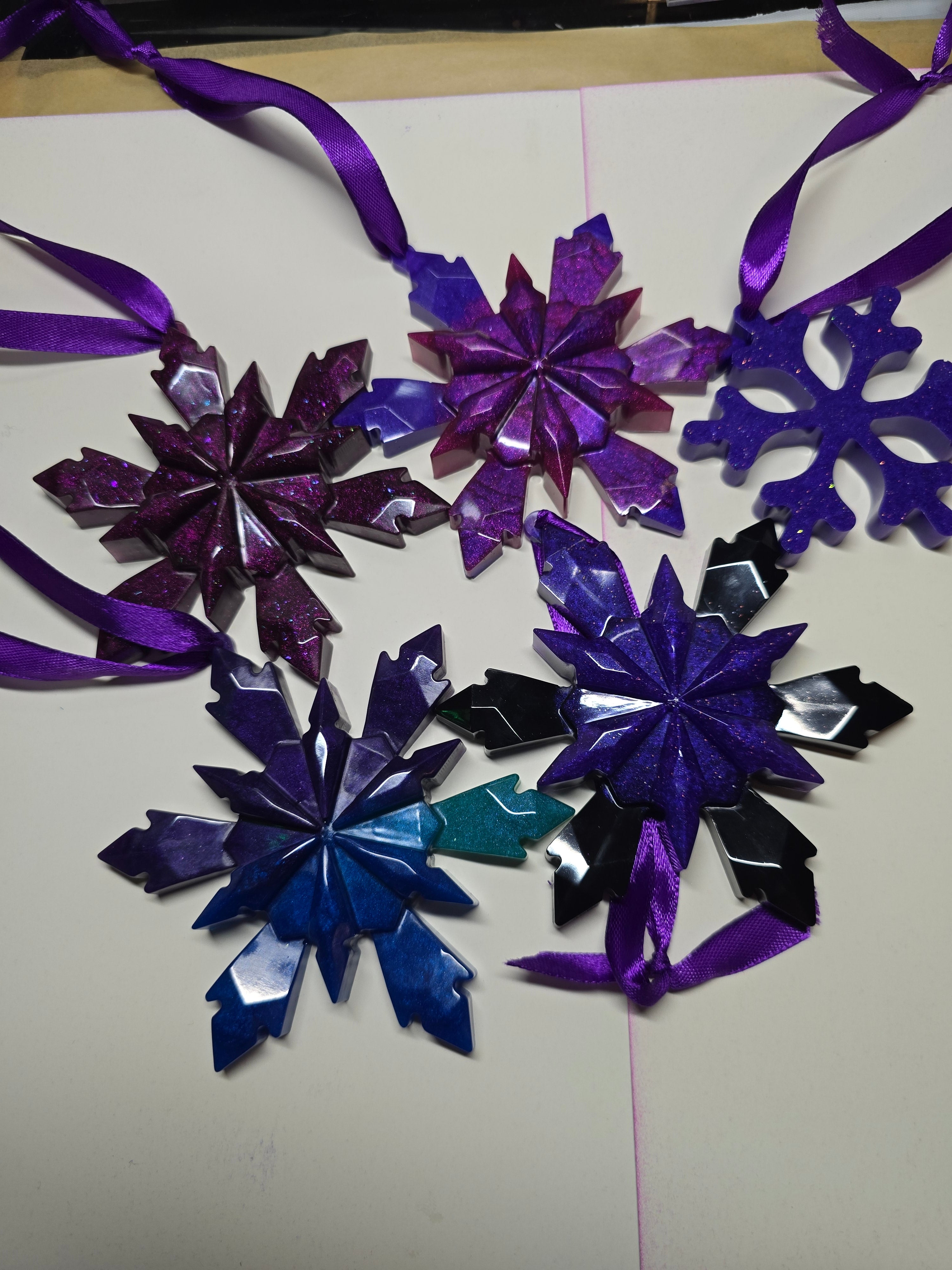 Purple snowflakes ❄️ set of (5)