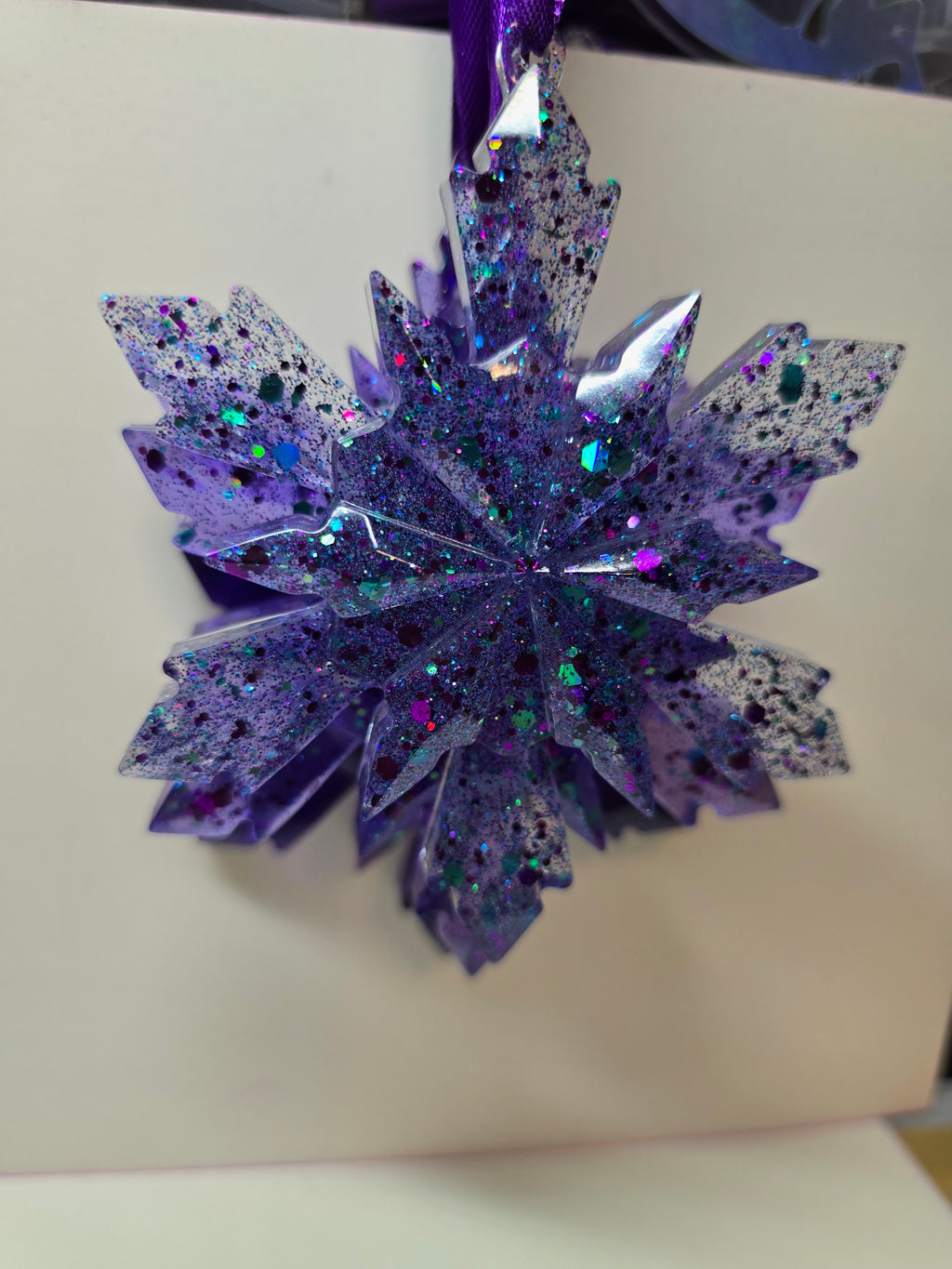 Purple Snowflakes with Glitter (4)