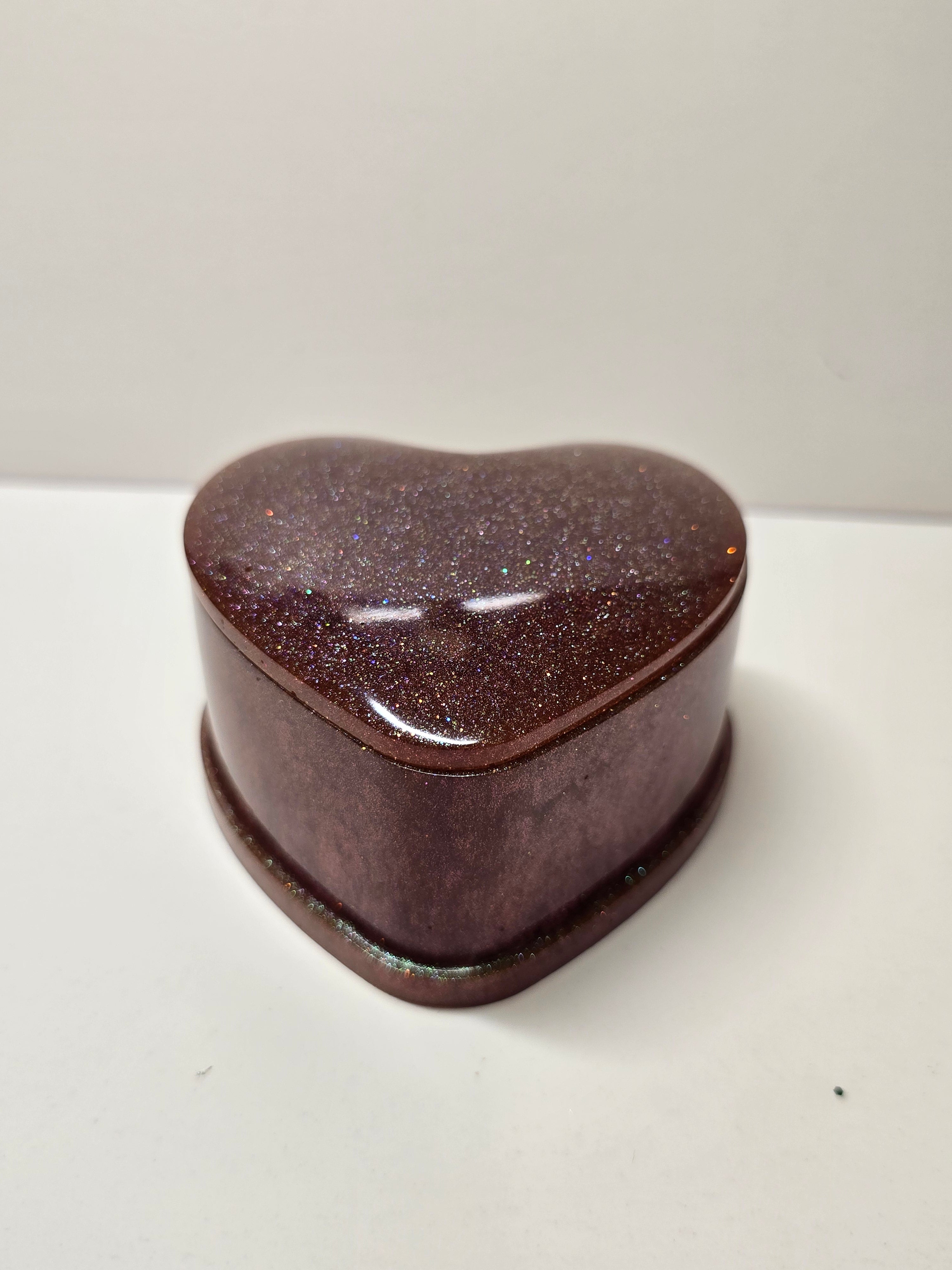 Goldish brown color shifting heart trinket tray and star dish